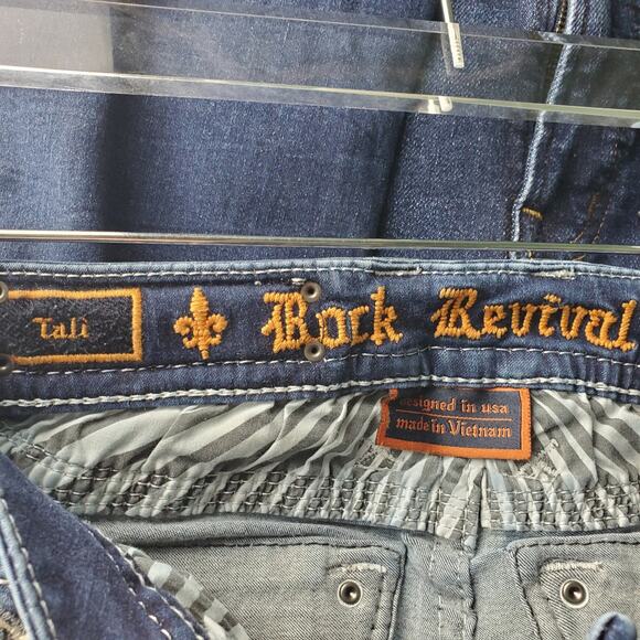 Rock Revival Womens Tali Mid Rise Boot Cut Jeans Size 24 - Picture 3 of 12
